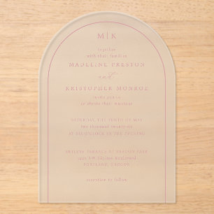 Exquisite Pink Calligraphy Invitation