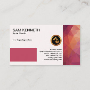 Exquisite Polygon Crystal Shapes Chemical Engineer Business Card