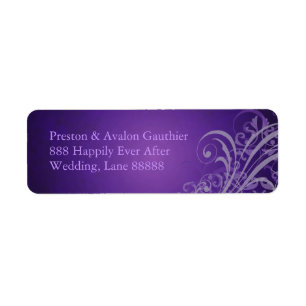 Exquisite Purple Scroll Purple Address Label
