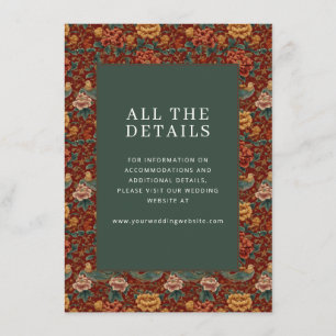 Exquisite Red Floral Pattern Enclosure Card