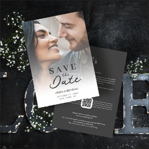 Exquisite Romantic Gradient Transparency Photo Save The Date
