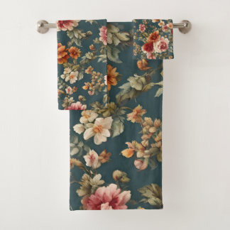 Exquisite Romantic Roses and Beautiful Flowers Bath Towel Set