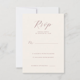 Exquisite Rose Gold Calligraphy RSVP Card