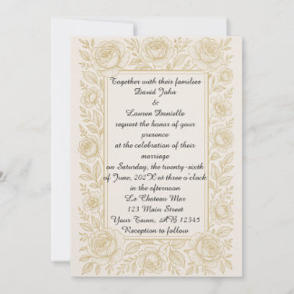 Exquisite Rose Photo Wedding Invitation