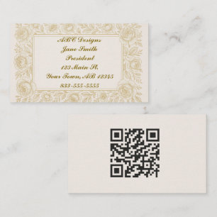 Exquisite Rose QR Code Business Card