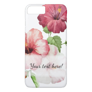 Exquisite Rose Red Watercolor Hibiscus Case-Mate iPhone Case