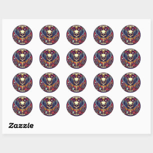 Exquisite Skull and Bones Traditional Artistry 🎨 Classic Round Sticker