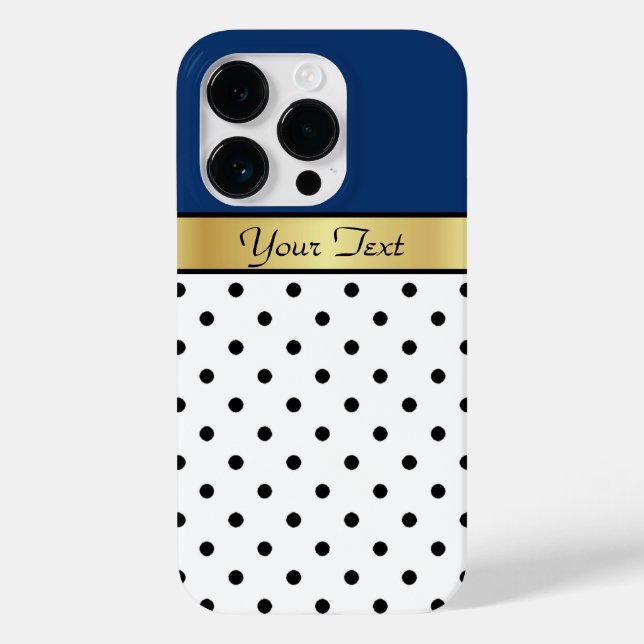 Exquisite Sodalite Blue White And Black Polka Dots Case-Mate iPhone Case (Back)