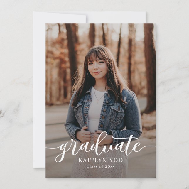 Exquisite Taste Editable Colour Graduation Invitation (Front)