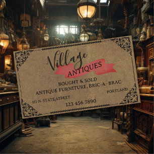 Exquisite Vintage Antique Dealer Business Card