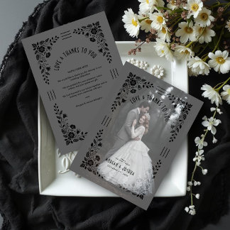 Exquisite Vintage Floral Sophisticate Vellum Style Thank You Card