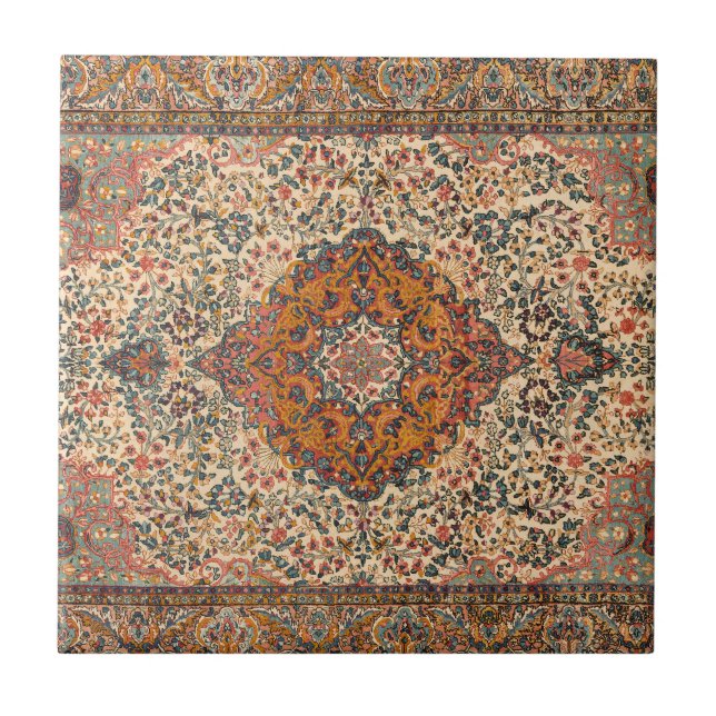Exquisite Vintage Persian Rug Pattern Tile (Front)