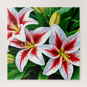 Exquisite white lilies jigsaw puzzle