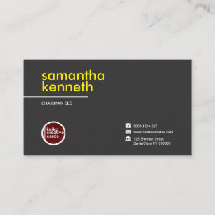 Exquisite Yellow Oversize Name CEO Business Card
