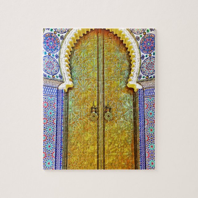 Exquisitely Detailed Moroccan Pattern Door Jigsaw Puzzle (Vertical)