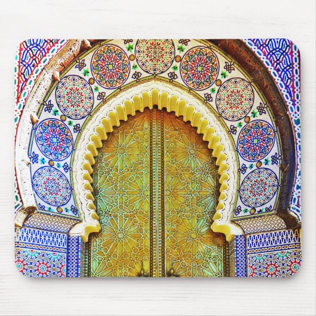 Exquisitely Detailed Moroccan Pattern Door Mouse Pad (Front)