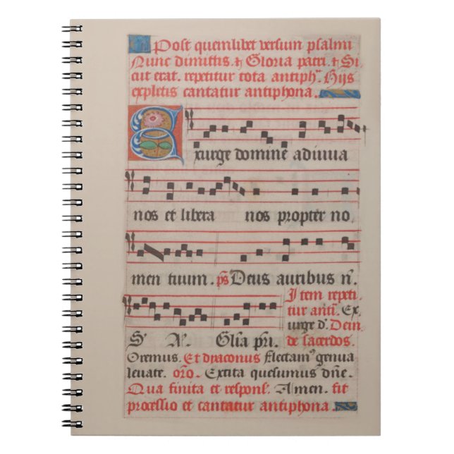 Exsurge Domine Antiphon Medieval Music Manuscript  Notebook (Front)