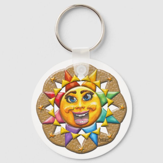 Extatic Sun Beveled Key Chain (Front)