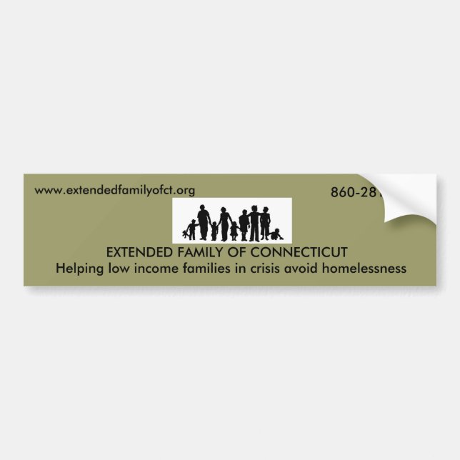 EXTENDED FAMILY OF CONNECTICUT BUMPER STICKER (Front)