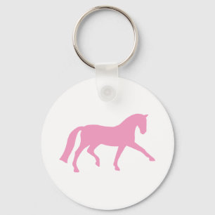 Extended Trot Dressage Horse (pink) Keychain