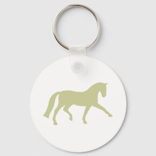 Extended Trot Dressage Horse (sage green) Keychain