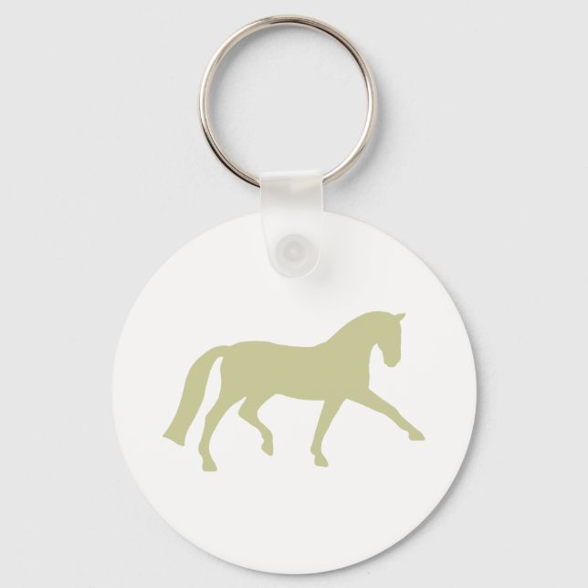 Extended Trot Dressage Horse (sage green) Keychain (Front)