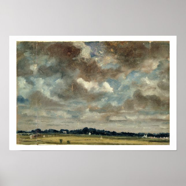 Extensive Landscape with Grey Clouds, c.1821 (oil Poster (Front)