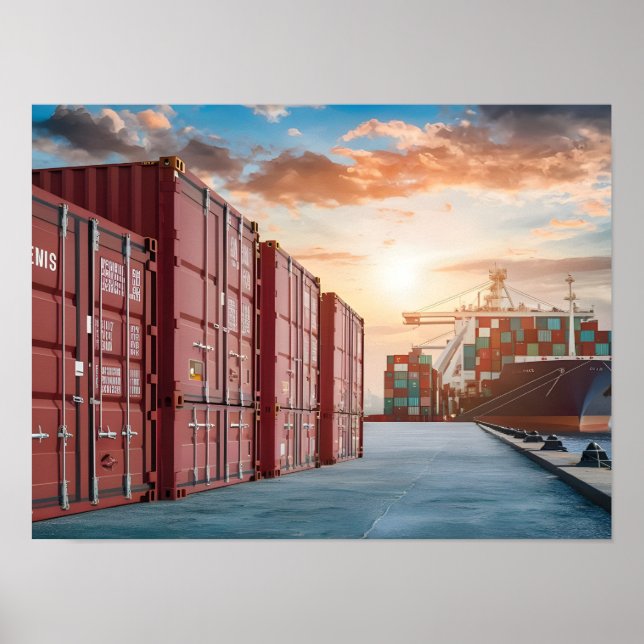 Extensive Reach of Container Shipping Poster (Front)