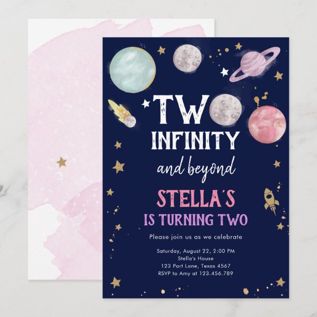 Extérieur Planète Girl Invitation de deuxième anni (Devant / Derrière)