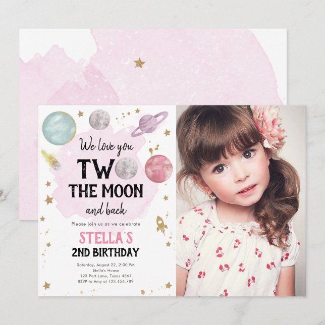 Extérieur Planète Girl Invitation de deuxième anni (Devant / Derrière)