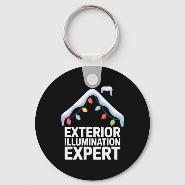 Exterior Illumination Expert Christmas Decorating  Keychain (Front)