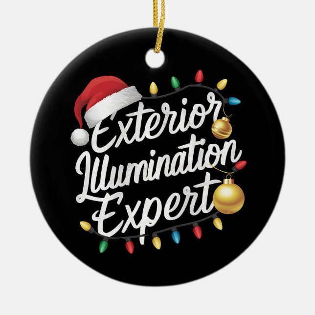 Exterior Illumination Expert Christmas Light Decor Ceramic Ornament (Front)