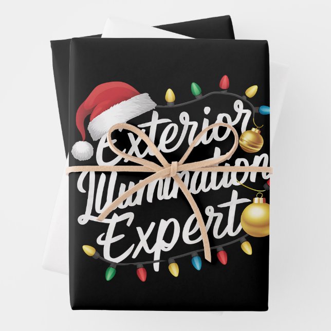 Exterior Illumination Expert Christmas Light Decor Wrapping Paper Sheet (In situ)