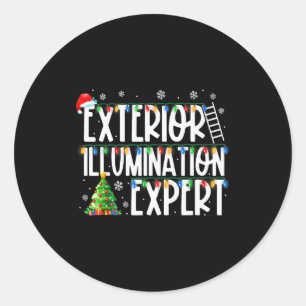 Exterior Illumination Expert Christmas Light Xmas  Classic Round Sticker