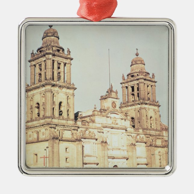 Exterior of Mexico City Cathedral Metal Ornament (Front)
