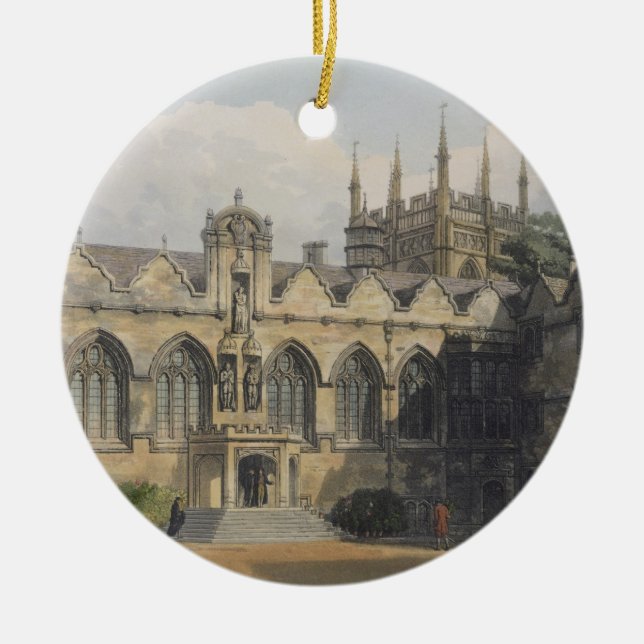 Exterior of Oriel College, illustration from the ' Ceramic Ornament (Front)