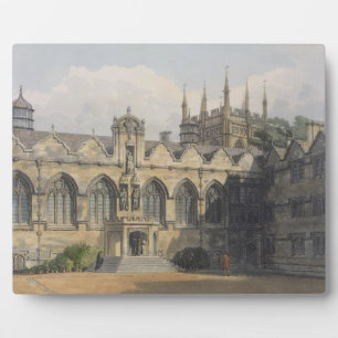 Exterior of Oriel College, illustration from the ' Plaque