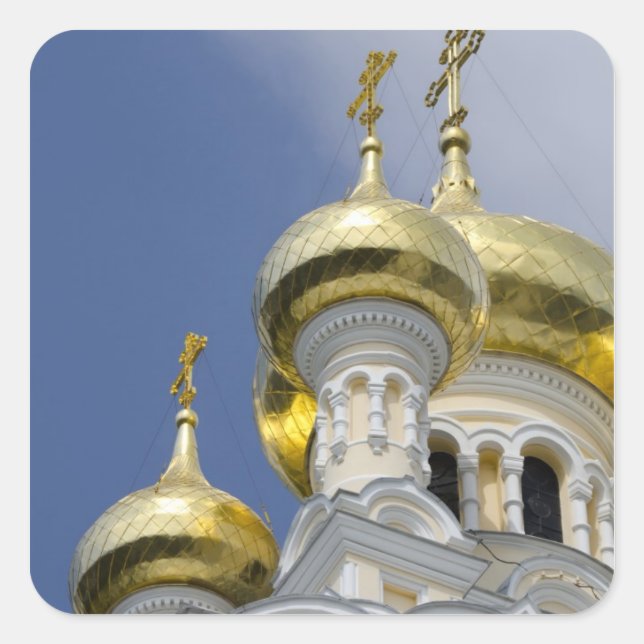 Exterior of Saint Alexander Nevsky Cathedral Square Sticker (Front)