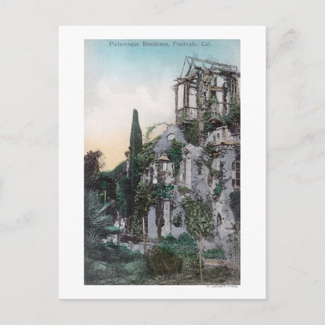 Exterior View of a Picturesque Residence Postcard (Front)