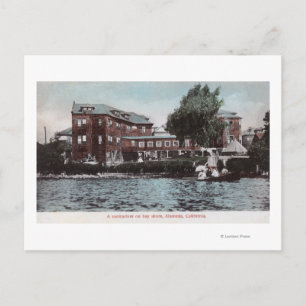 Exterior View of a Sanitarium on Bay Shore Postcard