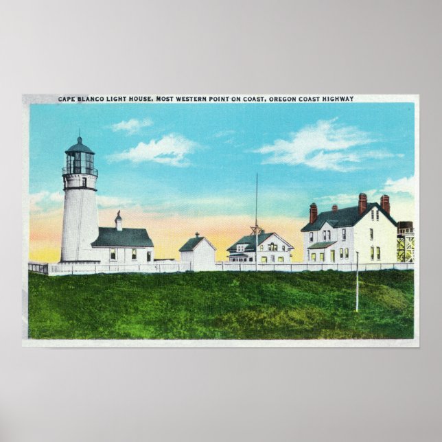 Exterior View of Cape Blanco LighthouseCoast Poster (Front)