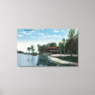 Exterior View of Central Park Casino Canvas Print