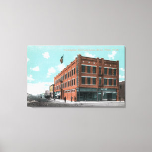 Exterior View of Cunningham Hotel on Lewis St Canvas Print