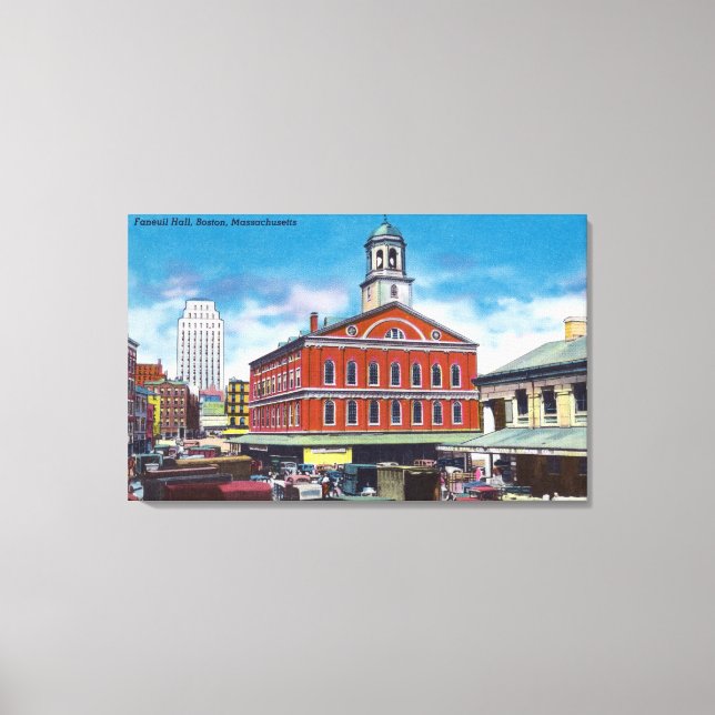 Exterior View of Faneuil Hall Canvas Print (Front)