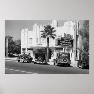 Exterior View of Fontana Theater Poster