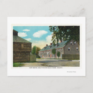 Exterior View of Fort Weston and Block House Postcard