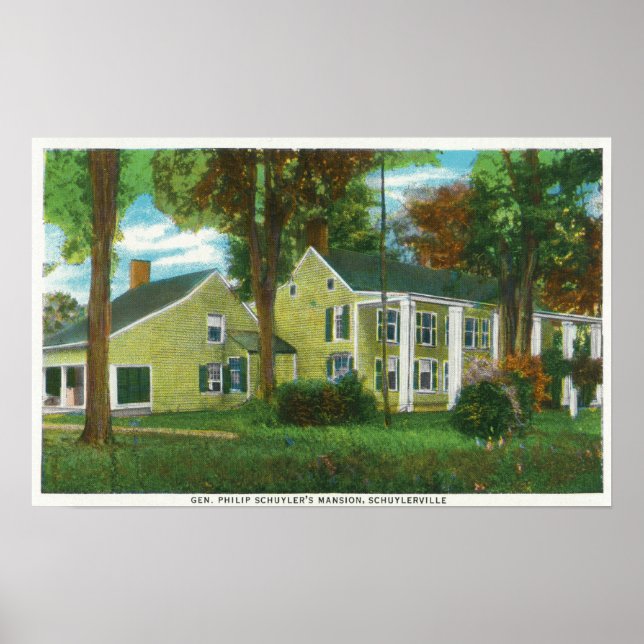 Exterior View of Gen Philip Schuyler's Mansion Poster (Front)
