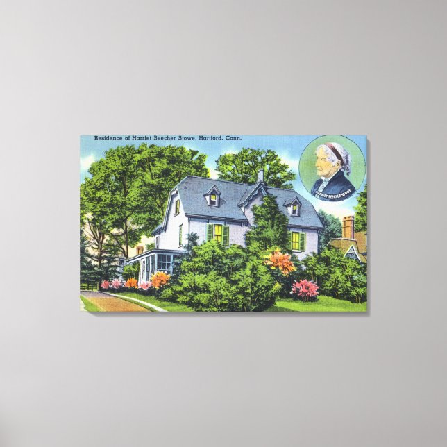 Exterior View of Harriet Beecher Stowe's Canvas Print (Front)