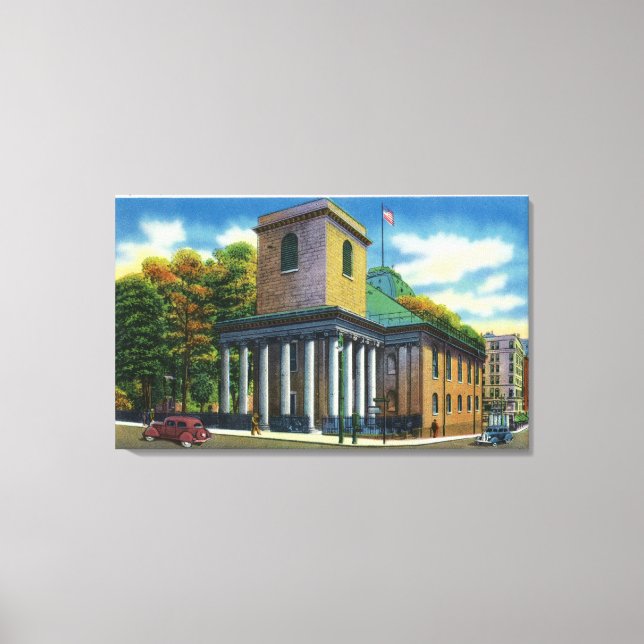 Exterior View of King's Chapel Canvas Print (Front)