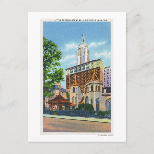 Exterior View of Little Church Around the Postcard (Front)